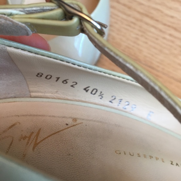 Giuseppe Zanotti 105mm Sand/green Peep Toe Heels - Picture 3 of 7